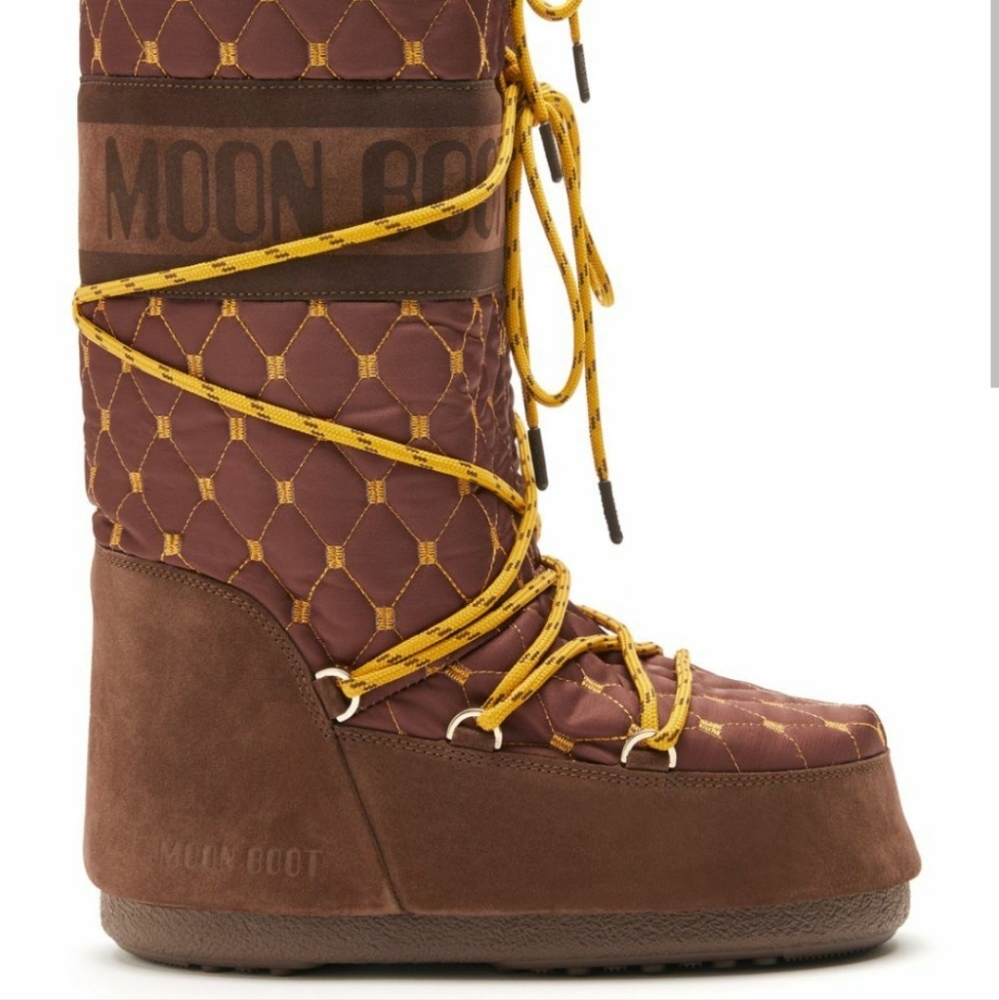 Moon Boot Icon suede quilted snow boots Brown Moon Boots Quilted Moon Boot Quilt - Picture 8 of 16